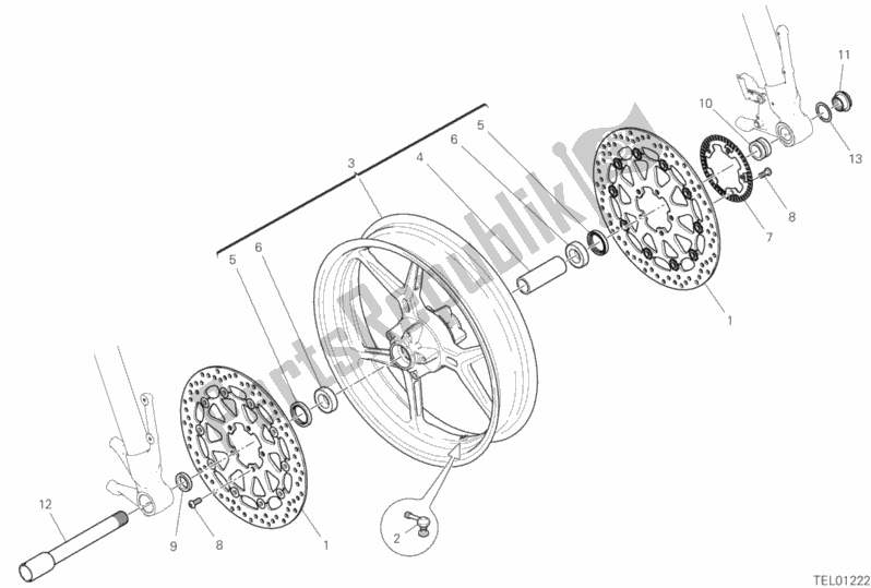 Tutte le parti per il Ruota Anteriore del Ducati Hypermotard 950 Thailand 2019